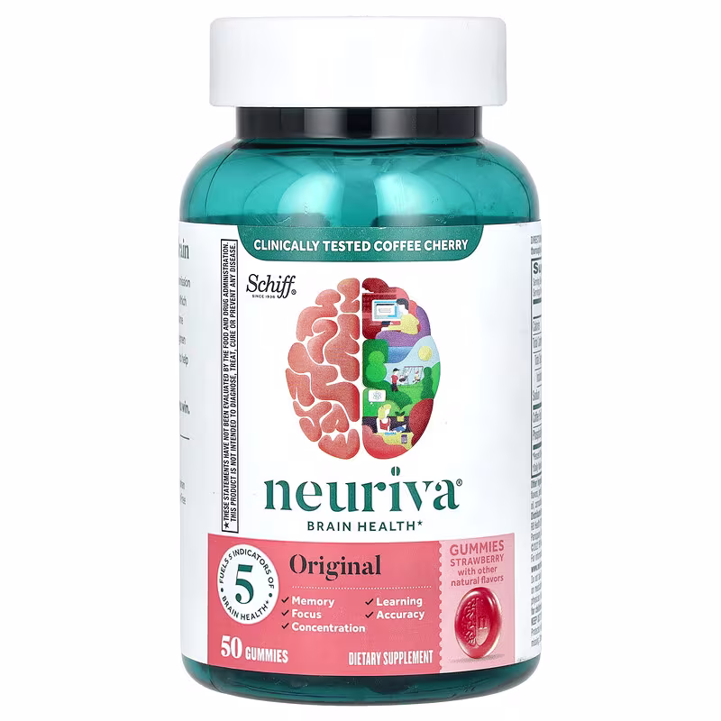 Schiff, Neuriva Brain Health Gummies, Original, Strawberry, 50 Gummies