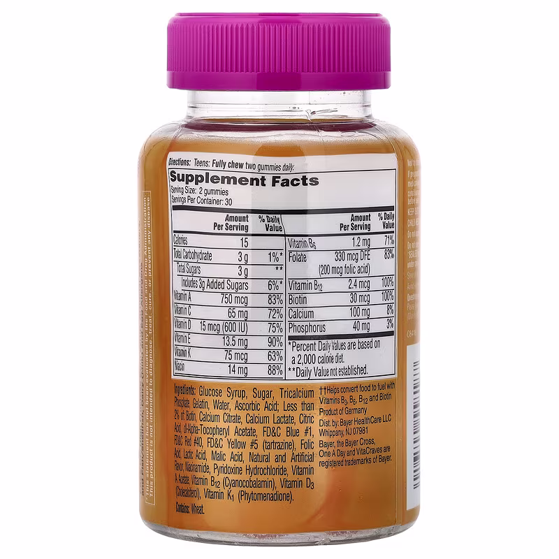 One-A-Day, For Her, VitaCraves® Teen Gummies, 60 Gummies - Image 2