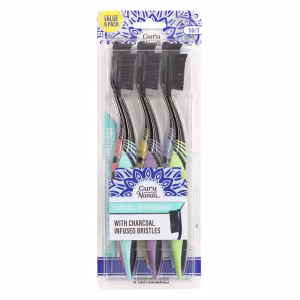 GuruNanda, Big Tuft Charcoal Toothbrushes, Soft , 6 Toothbrushes