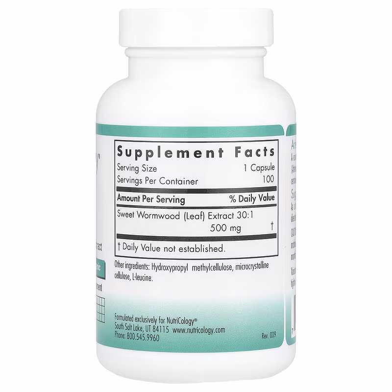 Nutricology, Artemisia, 500 mg , 100 Vegetarian Capsules - Image 2