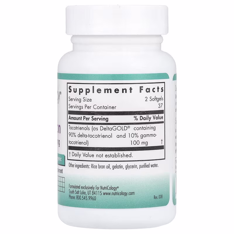 Nutricology, Delta-Fraction, Tocotrienols, 75 Softgels (50 mg per Softgel) - Image 2