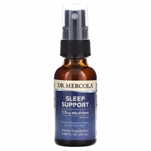 Dr. Mercola, Sleep Support with Melatonin, Natural Raspberry, 0.98 fl oz (29 ml)