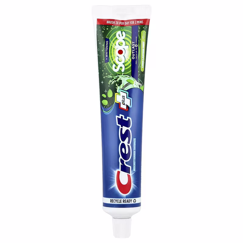 Crest, Plus, Scope, Outlast + Whitening, Anticavity Fluoride Toothpaste, Mint, 5.4 oz (153 g)