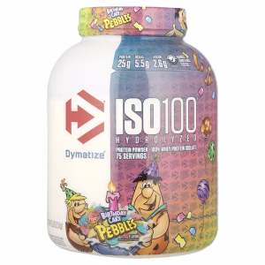 Dymatize, ISO100® Hydrolyzed, 100% Whey Protein Isolate, Birthday Cake Pebbles, 5 lb (2.3 kg)