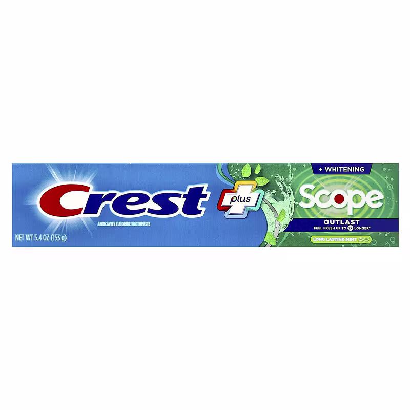 Crest, Plus, Scope, Outlast + Whitening, Anticavity Fluoride Toothpaste, Mint, 5.4 oz (153 g) - Image 2
