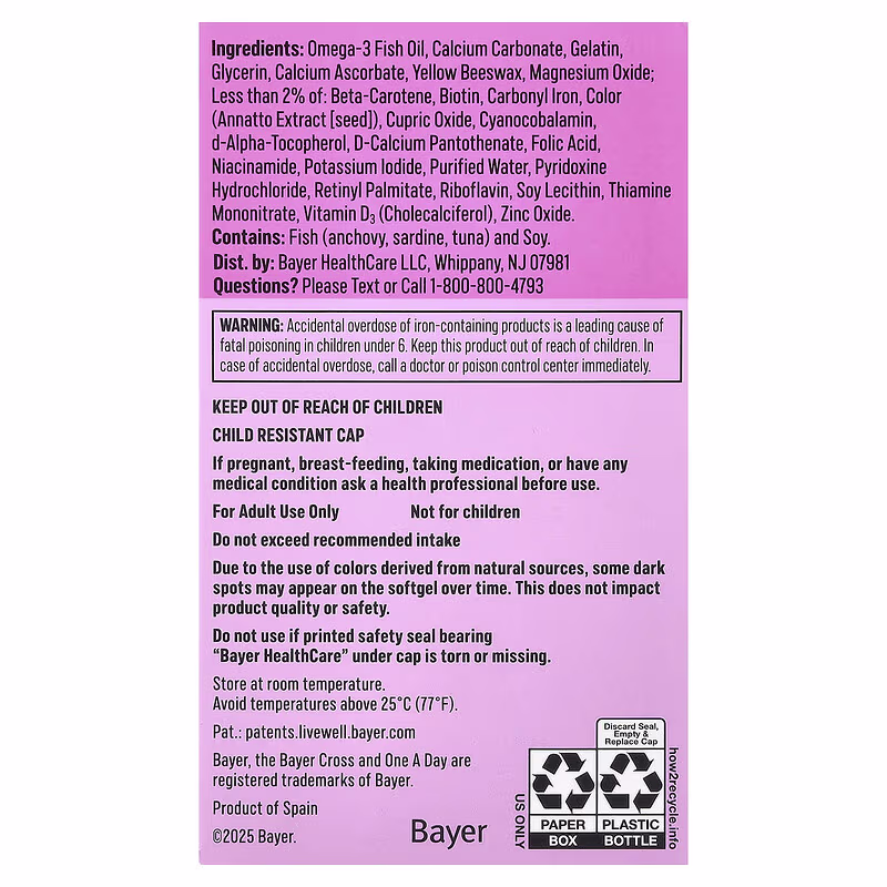 One-A-Day, Prenatal, 60 Softgels - Image 3