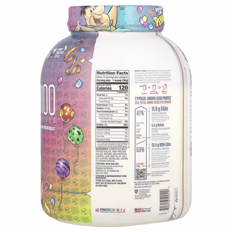 Dymatize, ISO100® Hydrolyzed, 100% Whey Protein Isolate, Birthday Cake Pebbles, 5 lb (2.3 kg) - Image 2