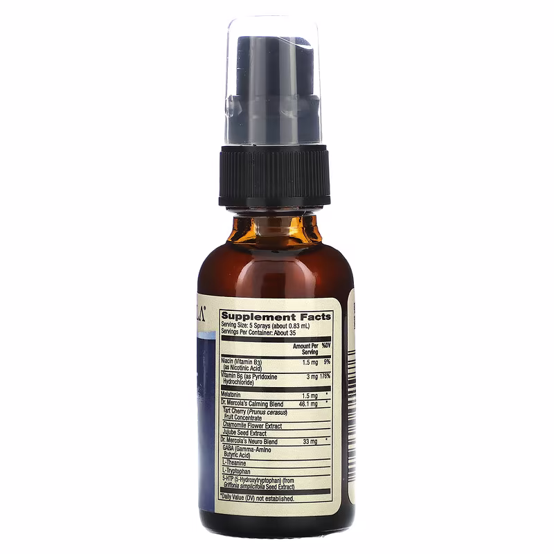 Dr. Mercola, Sleep Support with Melatonin, Natural Raspberry, 0.98 fl oz (29 ml) - Image 2