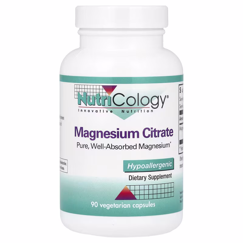 Nutricology, Magnesium Citrate, 170 mg, 90 Vegetarian Capsules