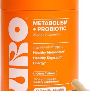 O Positiv URO Metabolism + Probiotic Support Capsules – Metabolism, Gut Health & Sustained Energy – with Chromium Picolinate, Green Coffee Bean Extract & Targeted Probiotics – 1 Month Supply – 30 Servings
