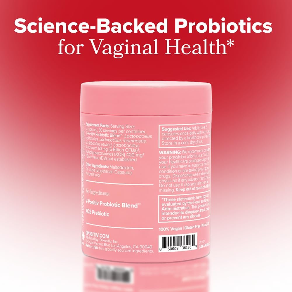 O Positiv URO Vaginal Probiotics for Women pH Balance with Prebiotics & Lactobacillus – Vaginal Health Supplement – Promote Healthy Vaginal Odor & Flora, 60 Count (Pack of 1), 1 Month Supply - Image 3