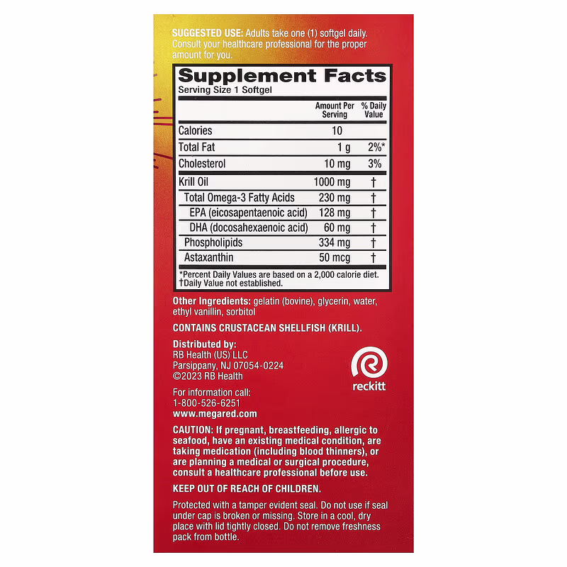 Schiff, MegaRedĀ®, Omega-3 Krill Oil, 1,000 mg, 60 Softgels - Image 2
