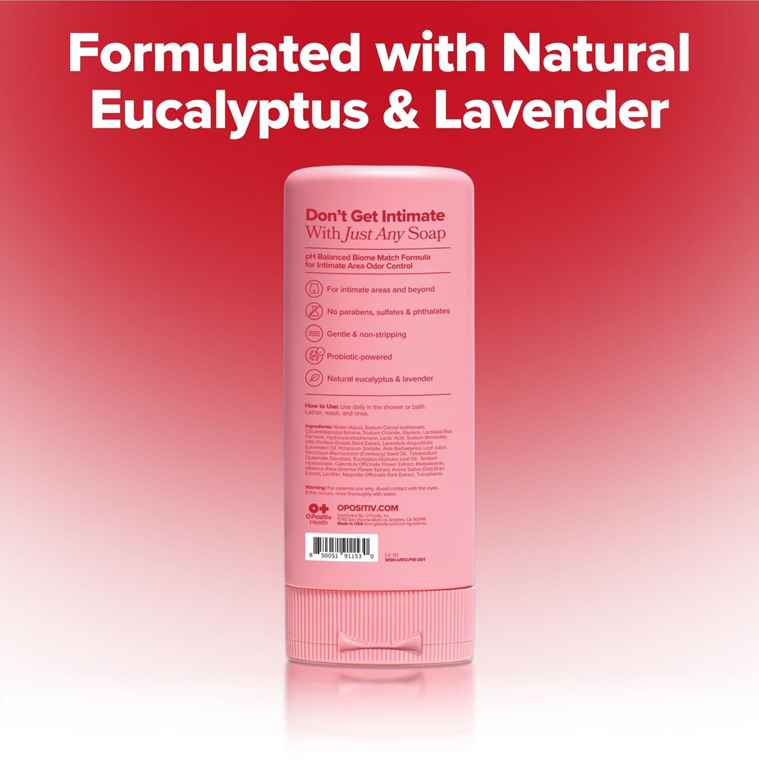 O Positiv URO pH Balanced Probiotic Wash – Odor Control, pH Balance, Dryness & Irritation Support for Intimate Areas – Probiotics & Lactic Acid – 6.75 oz - Image 6