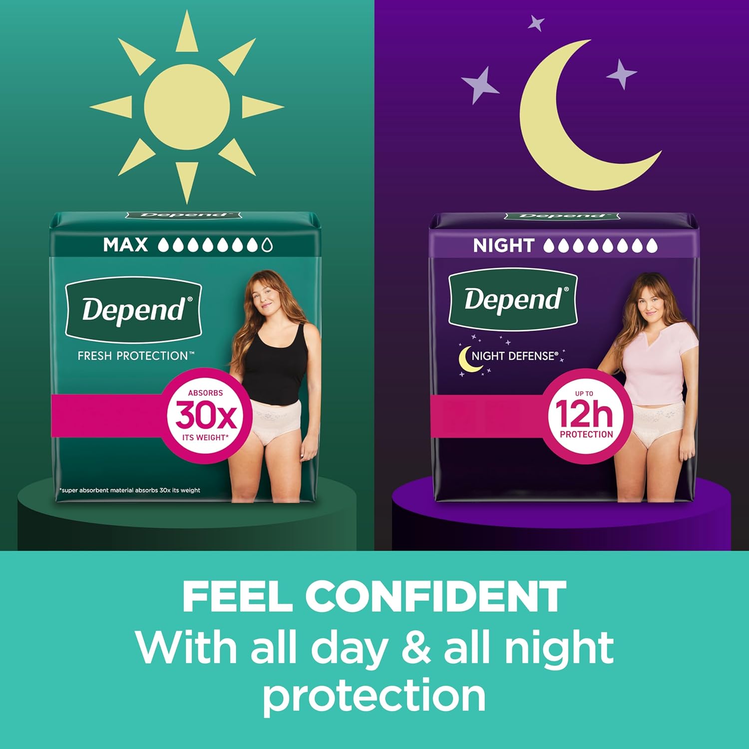 Depend Fresh Protection Adult Incontinence Underwear for Women (Formerly Depend Fit-Flex), Disposable, Maximum, Extra-Extra-Large, Blush, 44 Count, Packaging May Vary - Image 2