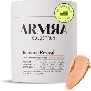 Serene Herbs ARMRA Colostrum Powder | Blood Orange | Gut Health & Bloating | Skin & Hair | Immunity | Keto, Gluten & Fat-Free | 90 Servings