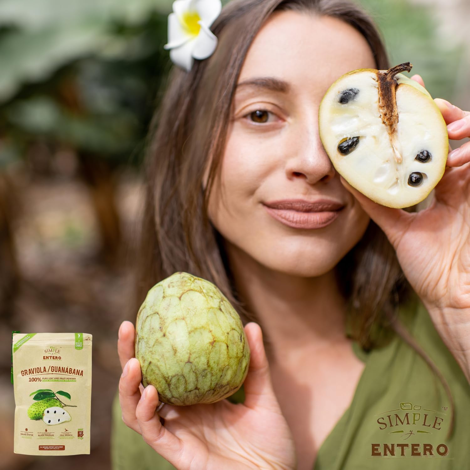 Serene Herbs Graviola/GuanĂ¡bana (Soursop) Supplement, 100% Pure Leaf & Fruit Powder, No Additives or Fillers, 8 oz Resealable Bag - Image 7