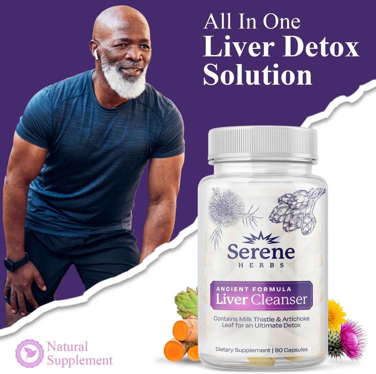 Serene Herbs Liver Cleanse Detox & Repair Formula – Pure Health Liver Support with Milk Thistle, Artichoke & Dandelion Root for Fatty Liver & Liver Health Herbal Detox Supplement Capsules (60 Count) - Image 5