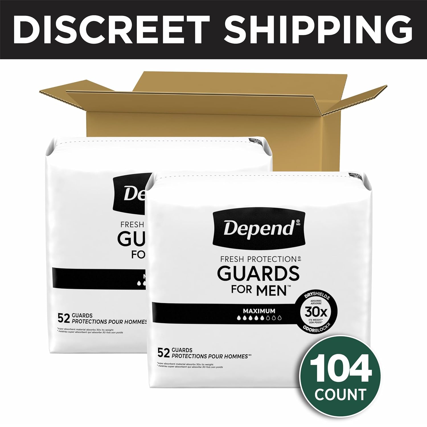 Depend Incontinence Guards for Men, Maximum Absorbency, 52 Count (Pack of 2) - Image 6