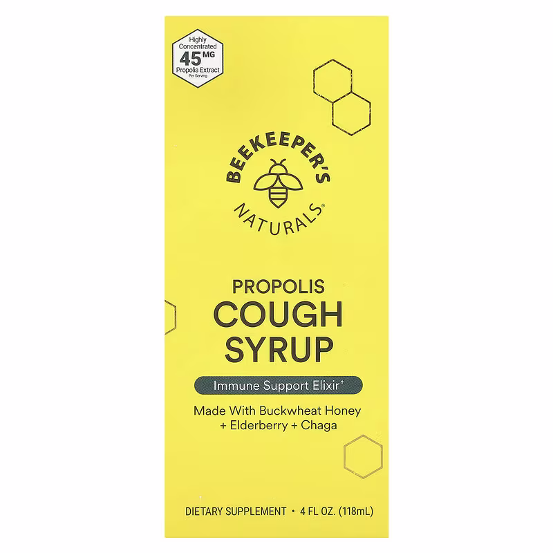 Beekeeper's Naturals, Propolis Cough Syrup, 4 fl oz (118 ml) - Image 2