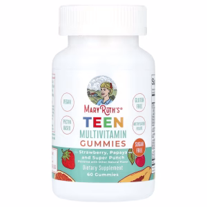 MaryRuth's, Teen Multivitamin Gummies, Sugar Free, Strawberry, Papaya and Super Punch, 60 Gummies
