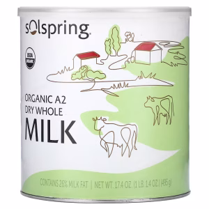 Dr. Mercola, Solspring®, Organic A2 Dry Whole Milk, 17.4 oz (495 g)