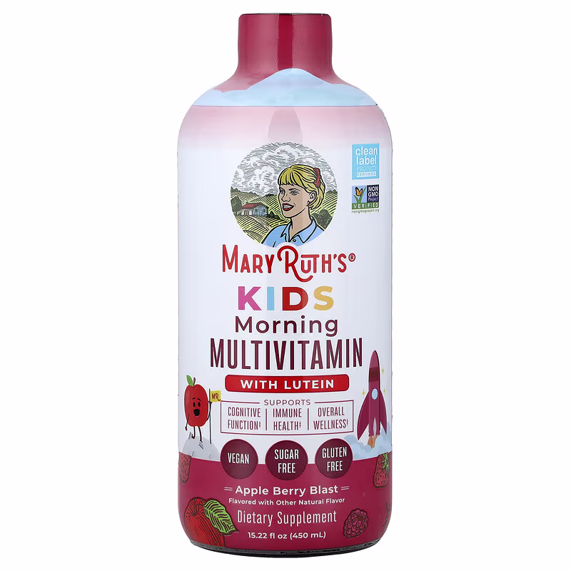 MaryRuth's, Kids, Morning Multivitamin With Lutein, Apple Berry Blast, 15.22 fl oz (450 ml)