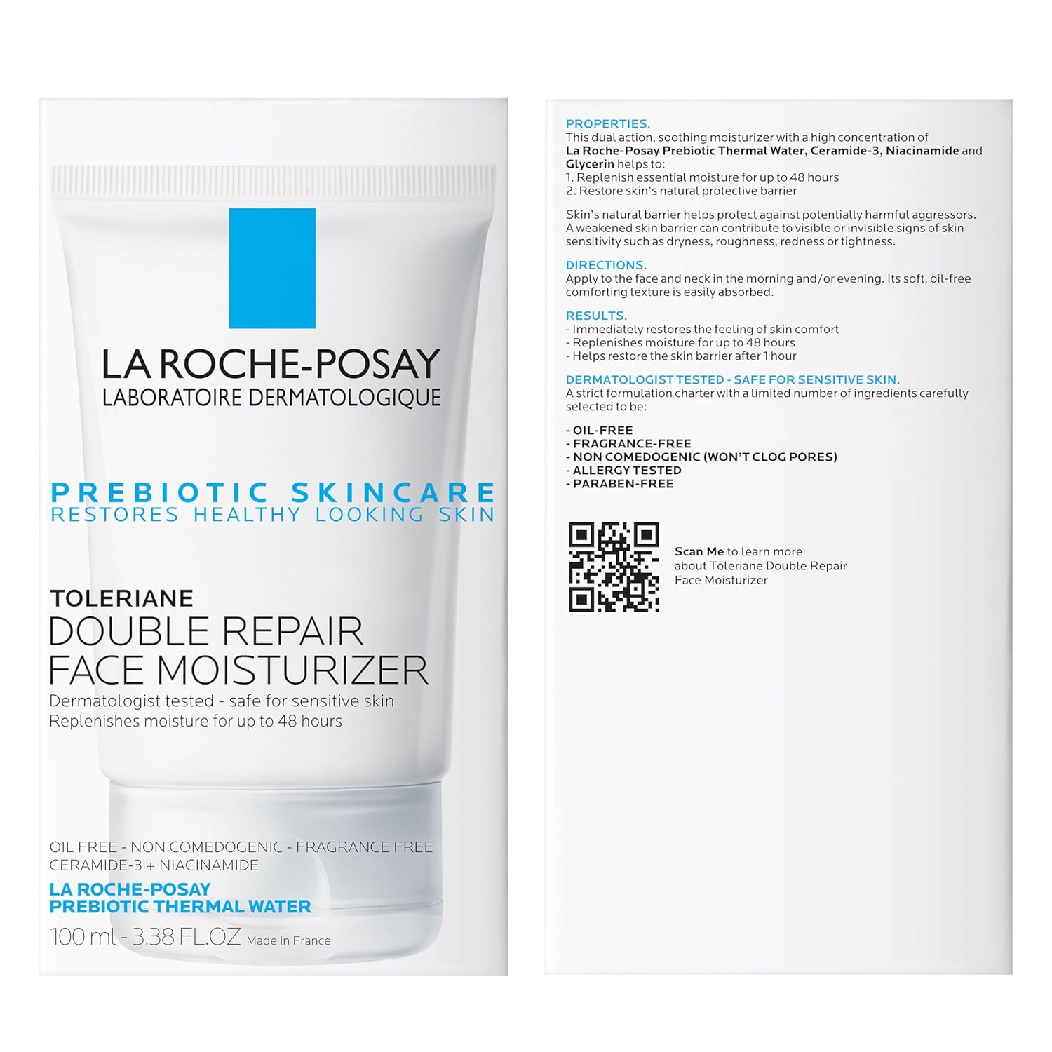 La Roche-Posay Toleriane Double Repair Face Moisturizer, Daily Moisturizer Face Cream with Ceramide & Niacinamide for All Skin Types, Immediate Comfort & Long Lasting Hydration, Fragrance Free - Image 4