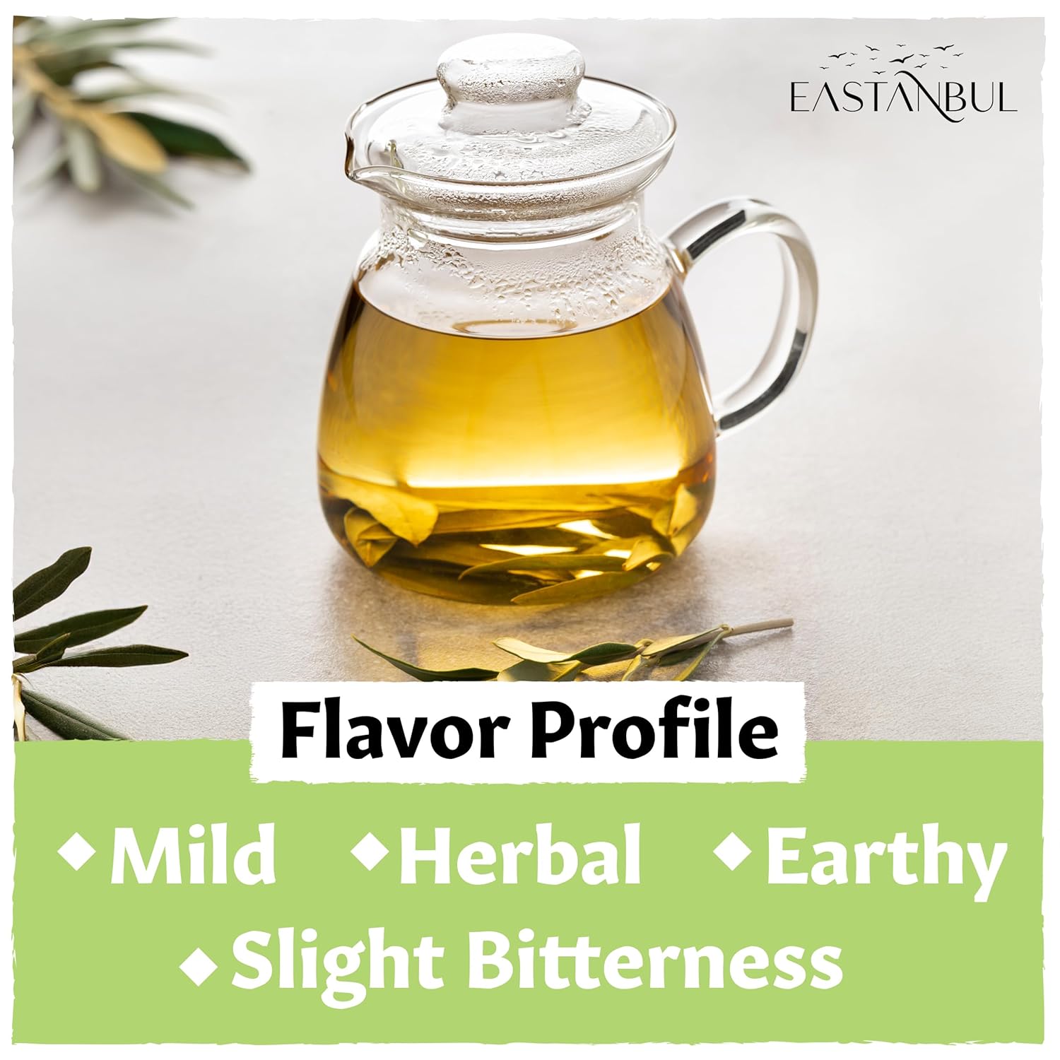 Eastanbul Olive Leaf, 2.82oz, Olive Leaf Loose Tea AKA Te De Hojas De Olivo, from Turkish Mediterranean Trees, Caffeine-Free, Natural, Vegan, Gluten Free, Non GMO - Image 4