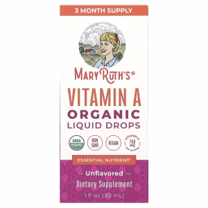 MaryRuth's, Organic Vitamin A Liquid Drops, Unflavored, 750 mcg, 1 fl oz (30 ml)