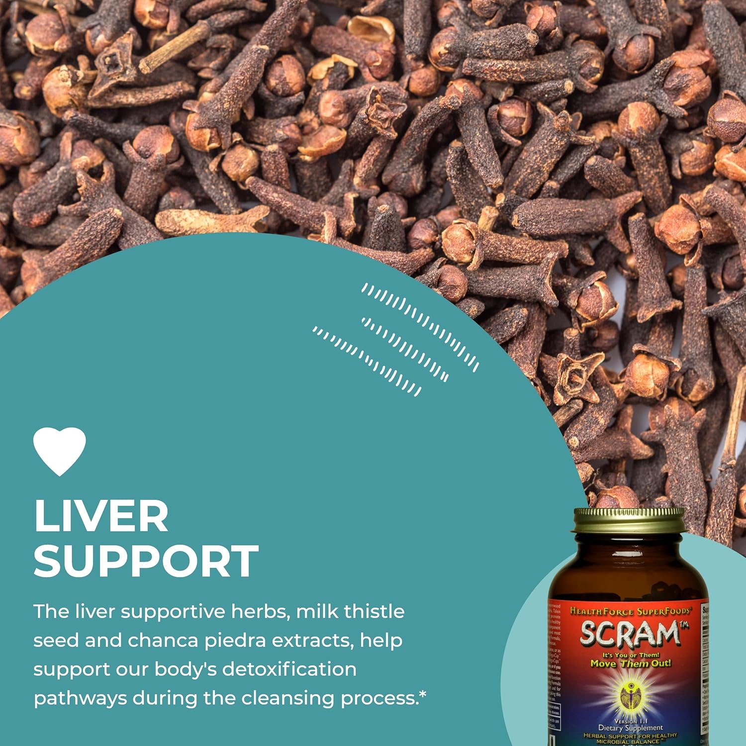 Serene Herbs HEALTHFORCE SUPERFOODS Scram - Herbal Supplement with Milk Thistle, Wormwood & Black Walnut - Digestion Support Capsules - 150 Vegan Capsules - Image 4