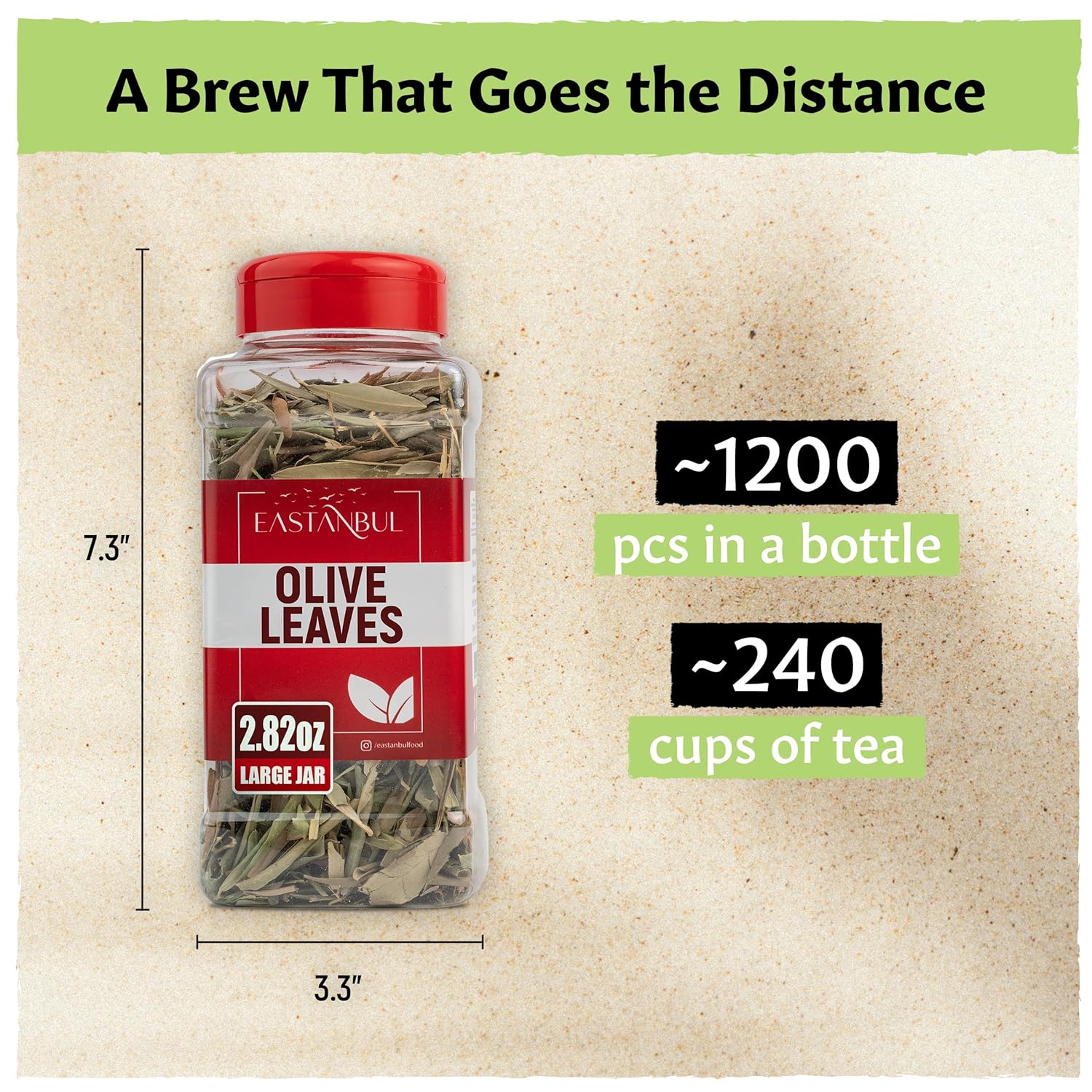 Eastanbul Olive Leaf, 2.82oz, Olive Leaf Loose Tea AKA Te De Hojas De Olivo, from Turkish Mediterranean Trees, Caffeine-Free, Natural, Vegan, Gluten Free, Non GMO - Image 3