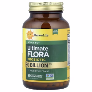 Renew Life, Ultimate Flora™ Probiotic, Adult 50+ , 30 Billion CFU, 90 Delayed Release Vegan Capsules