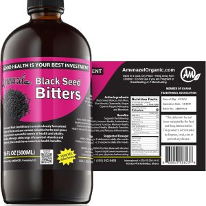 Amenazel Organic Black Seed Bitters, 16 fl oz.