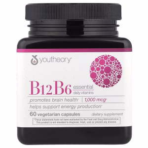 Youtheory, B12 B6 Essential Daily Vitamins, 60 Vegetarian Capsules