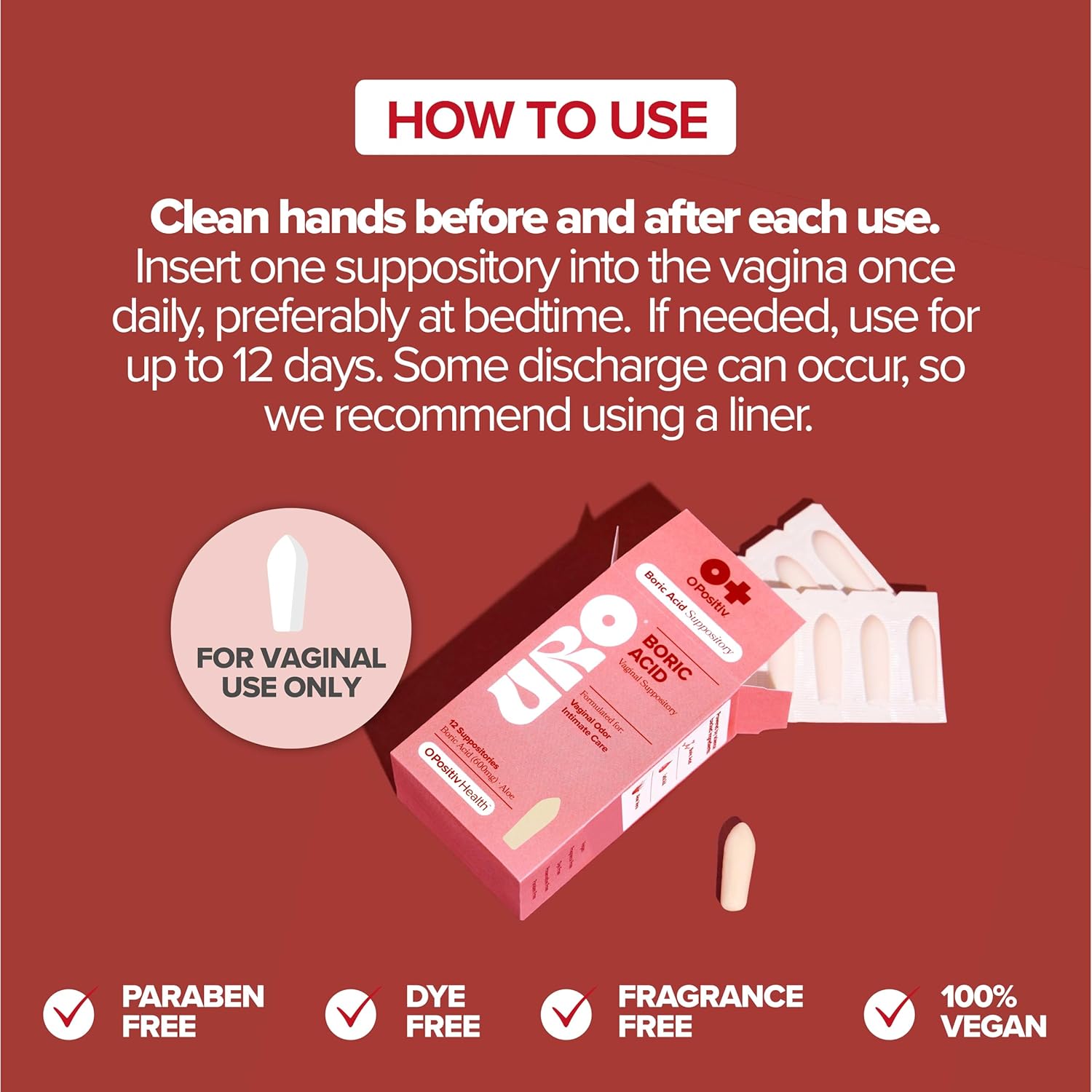 O Positiv URO Vaginal Probiotic and URO Boric Acid Vaginal Suppository Bundle - Image 6